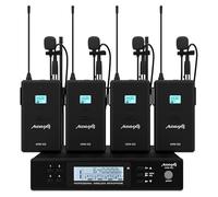 Audibax AWM 402 - Sistema Wireless Microfono Lavalier - 4 Canali UHF - Connettore Mini-XLR