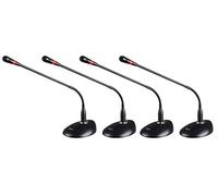 Audibax BMG20 - Confezione da 4 Microfoni per Conferenza - Microfono a Condensatore Cardioide - Distanza di Ricezione del Suono 50 cm - Microfono, Cavo e Antivento - Tasto ON/OFF - Connessione XLR