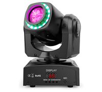Audibax Boston 30 - Testa Mobile per Discoteca con Anello LED - Luci LED DJ - Faretto Mobile Professionale - Ha 1 Luce da 30W e Un Anello LED Colorato - Disco Flash