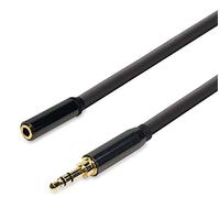 Audibax Bronze Cavo Prolunga Mini Jack - Connettore Minijack Stereo Argento - Rivestimento in PVC - Massimo Isolamento - Lunghezza 1,2 Metri - Colore Nero