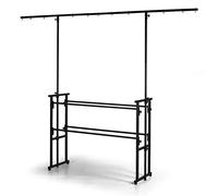 Audibax DS10 - Supporto Traverse per luci da discoteca - Altezza regolabile della barra T da 211 a 251 cm - Supporto per illuminazione con 11 punti di presa per luci - Piedini in gomma antiscivolo