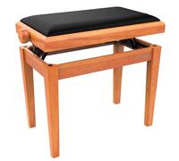 Audibax KB600 Oak - Sgabello per Pianoforte o Tastiera - Panca per Pianoforte Pieghevole per Impieghi Gravosi - Altezza Regolabile da 47,5 a 56,5 cm - Sgabello per Tastiera Imbottito - In Legno