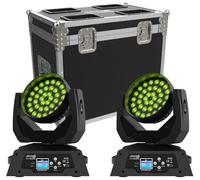 Audibax Kit 2 Cabezas Iowa 360 Zoom 2 Unidades + Flightcase Doble a Medida