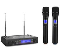Audibax Missouri 2000 A - Sistema Microfonico Wireless Doppio VHF - Microfono Wireless Professionale di Gamma A - Sistema con Indicatori RF/AF - Connettori di Uscita XLR e Ausiliaria