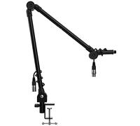 Audibax MTS-20 - Supporto per Microfono da Tavolo Precablato - Supporto da Tavolo con Braccio Articolato - Installazione Diretta sul Tavolo - Supporto Stabile e Robusto - Cavi XLR Integrati