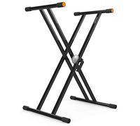 Audibax Onyx 130 Plus Black - Supporto per Tastiera a Doppia Forbice - Supporto per Tastiera Musicale Elettronica - Sistema di Regolazione con Snodo Sferico Easy Lock - Carico Massimo di 65 kg