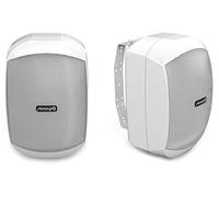 Audibax Ovo 5 Bianco - Diffusori Passivi da Scaffale HiFi Speaker - IP65 - Coppia di Diffusori da 30W Continuo in-Linea di Alimentazione 100V - Montaggio Parete Incluso - Altoparlanti con Woofer da 5"