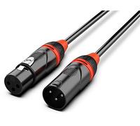 Audibax Pro Black Cavo DMX a 3 pin - Cavo DMX con Cancellazione del Rumore - Lunghezza 1 metro - Cavo DMX Maschio a DMX Femmina - Rivestimento in PVC - Massimo Isolamento - Diametro 6 mm