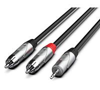 Audibax Pro Cavo Minijack Stereo a 2 RCA Maschio - Cavo Audio RCA - Lunghezza 1,5 Metri - Connettori OFC per Trasmissione Alta del Segnale - Rivestimento in PVC - Massimo Isolamento - Diametro 8 mm