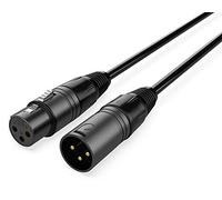 Audibax Silver Black Cavo DMX a 3 pin - Cavo DMX con Cancellazione del Rumore - Lunghezza 20 Metri - Cavo DMX Maschio a DMX Femmina - Rivestimento in PVC - Massimo Isolamento - Diametro 6 mm