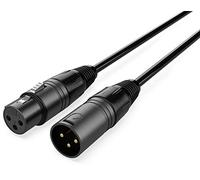 Audibax Silver Black Cavo XLR maschio a XLR femmina - Lunghezza 5 metri - Connettori OFC ad alta trasmissione del segnale - Rivestito in PVC - Isolamento massimo - Diametro 6 mm - Colore nero
