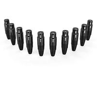 Audibax Silver Black Femmina - Confezione da 10 connettori XLR a 3 pin - Connettore a saldare - Speciale per connessione audio - Connettore tipo femmina - Lega di zinco per conduttività e basso rumore
