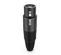 Audibax Silver Black Femmina - Connettore XLR a 3 pin - Connettore a saldare - Speciale per connessione audio - Connettore di tipo femmina - Lega di zinco per alta conduttività e rumore ultra basso