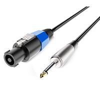 Audibax Silver Cavo Speakon a Jack Mono da Amplificatore - Connettori Speakon di qualità - Lunghezza 1,5 Metri - 1 Pin - Rivestimento in PVC ad Alta Resistenza - Massimo Isolamento - Diametro 7 mm