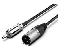 Audibax Silver Cavo XLR Maschio a Minijack Stereo - Lunghezza 3 Metri - Connettori OFC ad Alta Trasmissione del Segnale - Rivestito in PVC - Massimo Isolamento - Diametro 6 mm - Colore Nero