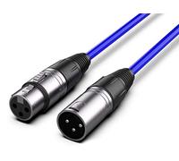 Audibax Silver Cavo XLR Maschio a XLR Femmina - Lunghezza 10 Metri - Connettori OFC ad Alta Trasmissione del Segnale - Rivestito in PVC - Massimo Isolamento - Diametro 6 mm - Colore Blu