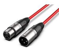 Audibax Silver Cavo XLR maschio a XLR femmina - Lunghezza 10 metri - Connettori OFC ad alta trasmissione del segnale - Rivestito in PVC - Massimo isolamento - Diametro 6 mm - Colore rosso