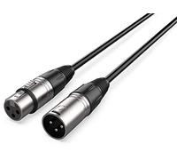 Audibax Silver Cavo XLR maschio a XLR femmina - Lunghezza 15 metri - Connettori OFC ad alta trasmissione del segnale - Rivestito in PVC - Massimo isolamento - Diametro 6 mm - Colore nero