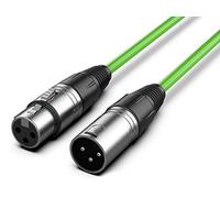 Audibax Silver Cavo XLR Maschio a XLR Femmina - Lunghezza 6 Metri - Connettori OFC ad Alta Trasmissione del Segnale - Rivestito in PVC - Massimo Isolamento - Diametro 6 mm - Colore Verde