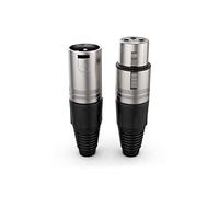 Audibax Silver Pack - Connettore XLR a 3 pin - Connettore a saldare - Speciale per connessione audio - Connettori femmina e maschio - Lega di zinco per alta conduttività e rumore ultra basso