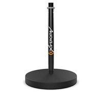 Audibax SM45 - Supporto per Microfono da Tavolo - Supporto da Tavolo con Base Rotonda - Filettatura Universale per Morsetto - Base Stabile e Robusta con Diametro di 13 cm e Altezza di 16 cm