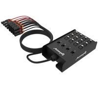 Audibax Snake 12-12 Ingressi e 4 Uscite Stagebox - DI Box ad Alte Prestazioni - 15 metri di Cavo Incluso - Cavi di Ingresso Neri e Cavi di Uscita Rossi - Stagebox Multicore