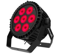 Audibax Water 70 - Proiettore per Esterni a LED - Proiettore Mobile Professionale - Dotato di 7 luci LED RGBW da 10W - Sincronizzazione Musicale - Resistente all'Acqua - Connessione DMX a 4/8 canali