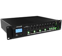 Audibax Zone 360BT - Amplificatore Audio per Più Zone - Potenza in Uscita 360W - Ingressi Cavo Multipli - Mixer Audio con Connessione Bluetooth, USB e SD - Alimentazione Phantom
