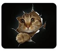 Audimi Tappetino per mouse a forma di gatto, tappetino per mouse con base in gomma antiscivolo per laptop, PC, ufficio, lavoro, gaming, 24x20x0,3 cm (9,5x7,9 pollici)