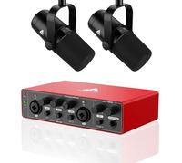 Audio Array Pro Podcasting Bundle | Interfaccia audio con alimentazione phantom da 48 V e doppio microfono USB/XLR touch-control | 192 kHz/24 bit, mute, monitor, controllo del volume | Registrazione