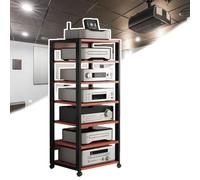 Audio AV Tower Media Stand Mobile Multimediale Audio-Video Con Ruote Universali Mobile Stereo HiFi Rack Supporto Rack Per Soggiorno Sala Teatro Sala Giochi(Red)