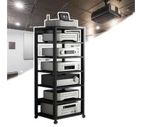 Audio AV Tower Media Stand Mobile Multimediale Audio-Video Con Ruote Universali Mobile Stereo HiFi Rack Supporto Rack Per Soggiorno Sala Teatro Sala Giochi(Nero)