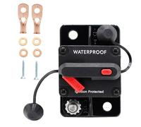 Audio Circuit Breaker, Stereo Inline Fuse Block, Heavy Duty Car 2.36x3.15x3.54 inches Automotive Current, Overload Protector For Inverter Marine And Audio Systems