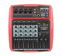 Audio della conferenza all'aperto a 4/6 canali USB Bluetooth Reverb Audio Processor K Canzone Live with Sound Card Sound Mixer(B6-MX red)