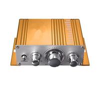 Audio dell'amplificatore stereo Hi-Fi da 12V mini Mp3. Auto Auto a 2 canali stereo DVD Altoparlante for auto leggera della motocicletta(Yellow)