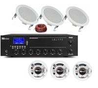 AUDIO FILODIFFUSIONE IMPIANTO CON AMPLIFICATORE BLUETOOTH E ALTOPARLANTI DA CONTROSOFFITTO (CON 6 CASSE)