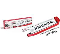 BONTEMPI - Keytar Elettronica a 37 Tasti con 4 Suoni 4 Ritmi 10 Brani Preregistrati Funzione OKON Regolazione Volume USB Tipo-C Ricarica Batteria Tracolla Striscia Pentagramma 550x112x40 mm