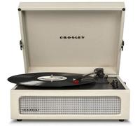 Crosley Voyager Giradischi con 2 altoparlanti, Bluetooth In & Out e AUX - Giradischi Vintage a 3 velocità - Per vinili da 7", 10" e 12" - Portatile con custodia integrata - Dune
