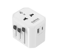 KARMA ADATTATORE DA VIAGGIO MULTIPRESA CON 2 PORTE USB E CAVO (CC 9600USBC)
