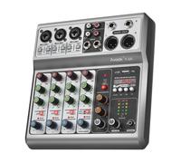 Audio Mixer Console di Mixaggio con Scheda Audio Digitale a 5 Canali USB