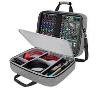 Audio Mixer Travel Case, Podcast Mixer Travel Case With Multi-Pockets, Scratch-Resistant Sound Instrument Accessories Storage With Detachable Shoulder Strap For Cables, Microphones, Cords, Podcast