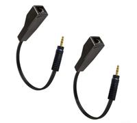 Audio Network Extender per RJ45 500m Coppia Nero Rete Audio (3.5-3.5) | 500 m di portata, trasmissione senza perdite, per impianti PA, conferenze, grandi luoghi