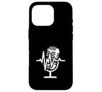 Audio podcast vintage Mic Heartbeat Custodia per iPhone 16 Pro