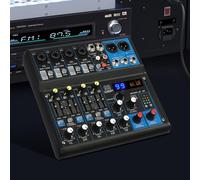 Audio Powered Mixer Professional Mixer 7 canali, console audio 33 x 23 x 3,7 cm, per home TV e campus, colore nero