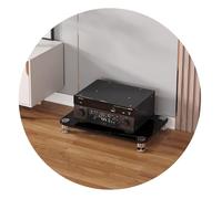 Audio Rack Cabinet 3 Tier Record Player Stand Ripiani in Vetro Temperato per Amplificatori AV Media Open Stereo Shelf Unit per Angolo