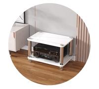 Audio Rack Cabinet 3 Tier Record Player Stand Ripiani in Vetro Temperato per Amplificatori AV Media Open Stereo Shelf Unit per Angolo