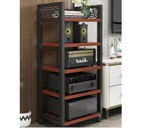 Audio Rack - Mobile stereo AV Component Media Stand con mensola angolare regolabile, 3/4/5 livelli Rolling Floor Stand per lettori CD e apparecchiature A/V