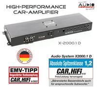 Audio System X-2000.1 D 1-Kanal Mono Amplificatore 2000 Watt Bassi Telecomando