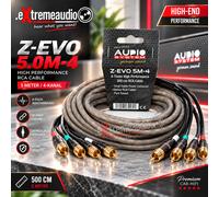 AUDIO SYSTEM Z-EVO 5M-4 Cavo RCA 4 canali 500cm Cavo RCA 5m 4x RCA