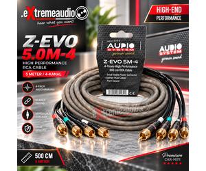 AUDIO SYSTEM Z-EVO 5M-4 Cavo RCA 4 canali 500cm Cavo RCA 5m 4x RCA